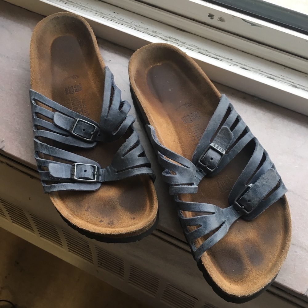 Blue granada style birkenstocks